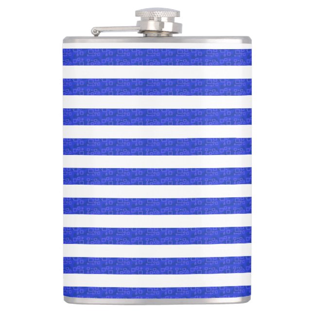 Chic Blue Geometric Rand Fickplunta (Framsidan)