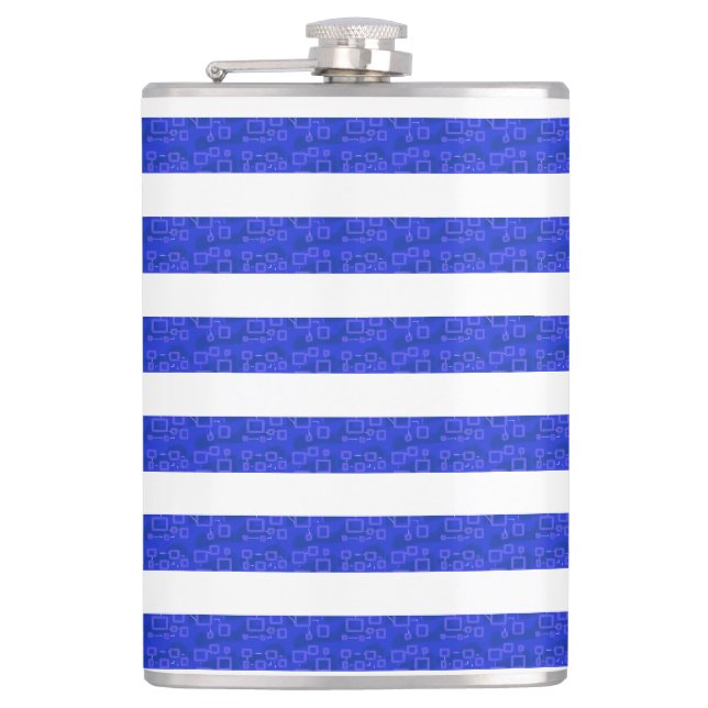 Chic Blue Geometric Rand Fickplunta (Framsidan)