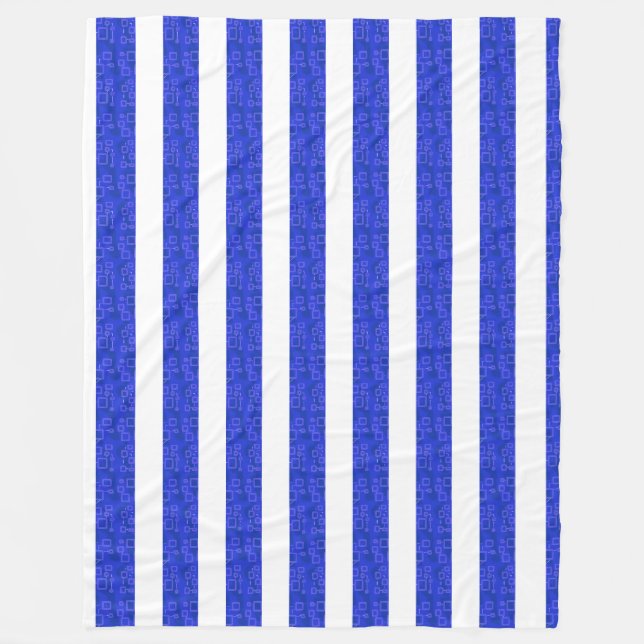 Chic Blue Geometric Rand Fleecefilt (Framsidan)