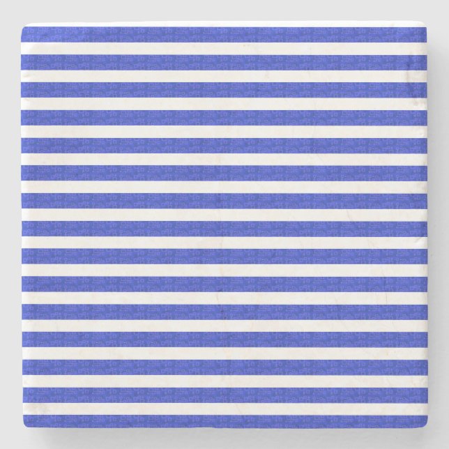 Chic Blue Geometric Stripes Stenunderlägg (Framsidan)