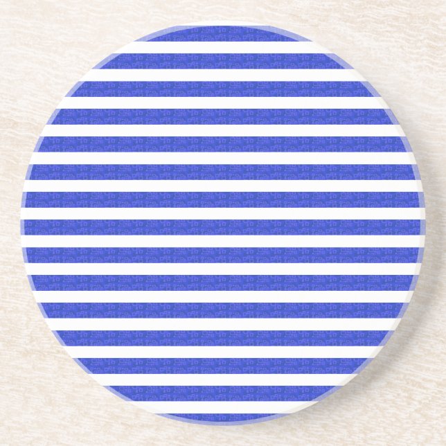 Chic Blue Geometric Stripes Underlägg (Framsidan)
