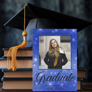 Chic Blue Gnistra Student Photo Studenten Meddelande