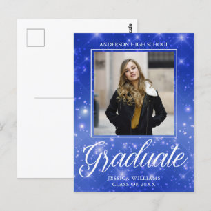 Chic Blue Gnistra Student Photo Studenten Vykort