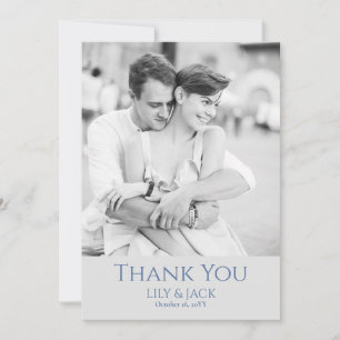 Chic Blue Grått Photo Overlay - tackkort Tack Kort