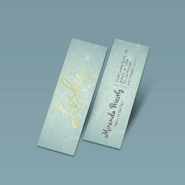 Chic Blue Guld Lash Script Makeup Artist Mini Visitkort