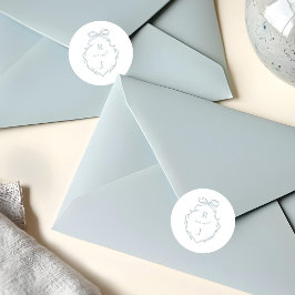 Chic Blue Hand plockade Bow & Ribbon Monogram Vape Runt Klistermärke