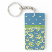 Chic Blue Lily-of-the-Valley Blommigt Keychain