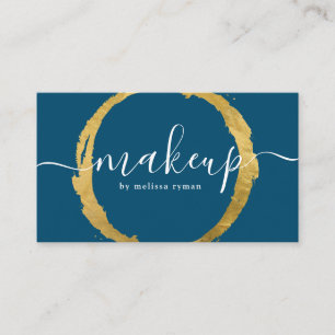 Chic Blue med Affärskortet Guld Circle Ring Visitkort
