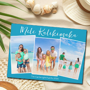 Chic Blue Mele Kalikimaka 3 Photo jul Magnet