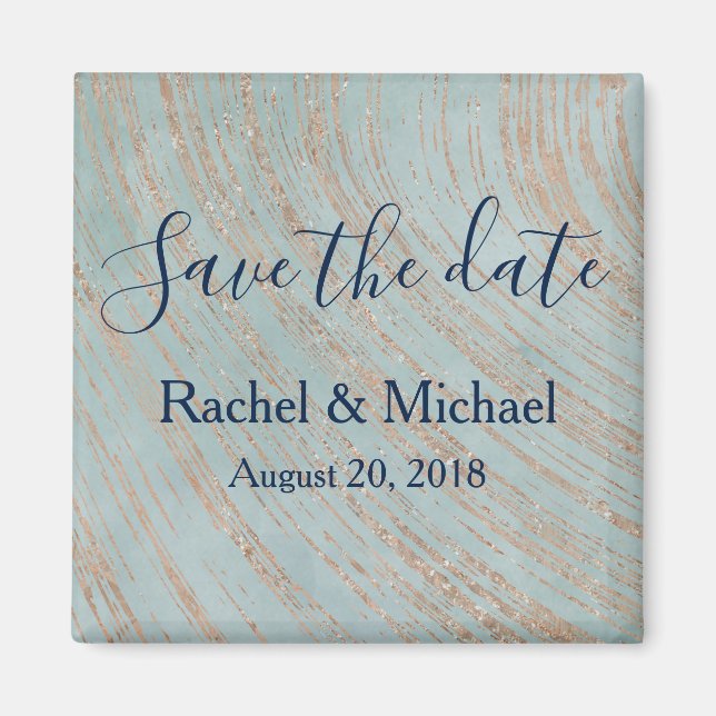 Chic Blue och Copper färg Magnet (Framsidan)