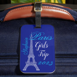 Chic Blue Paris Eiffel Torn Girls Resa Bagagebricka