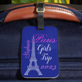 Chic Blue Paris Frankrike Eiffel Torn Girls Resa Bagagebricka
