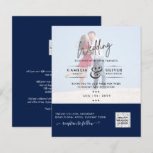 Chic Blue Photo Wedding Investigation QR Code Spar