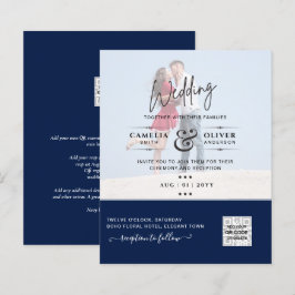 Chic Blue Photo Wedding Investigation QR Code Spar