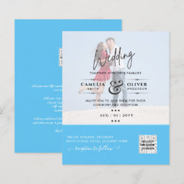 Chic Blue Photo Wedding Investigation QR Code Spar