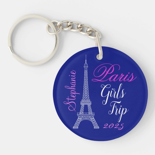 Chic Blue Pink Paris Eiffel Tower Girls Trip (Framsidan)