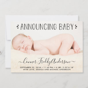 Chic Blue Polka dots Birth Notice of Meddelande