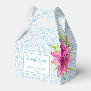 Chic Blue Portugisiska Azulejo Mosaic Lily Tack Presentaskar