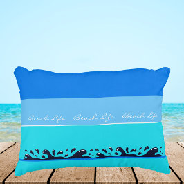 Chic Blue Rand Ocean Vinkar Beach Life Prydnadskudde