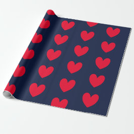 Chic blue &red hearts valentine presentpapper
