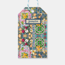 Chic blue rosa sicilian citrus blommigt tiles dopp