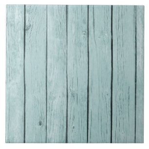 Chic Blue Rustic Wood Kakelplatta