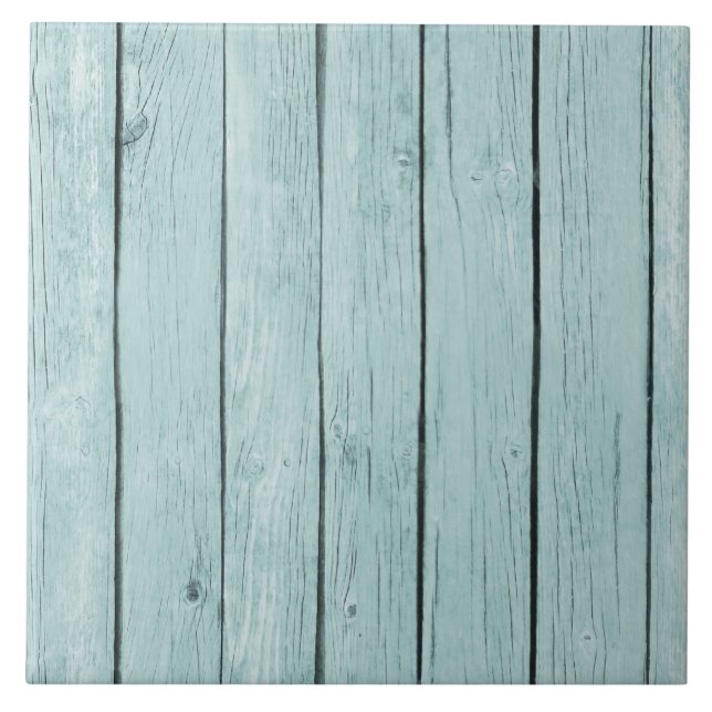 Chic Blue Rustic Wood Kakelplatta (Framsidan)