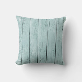 Chic Blue Rustic Wood Kudde