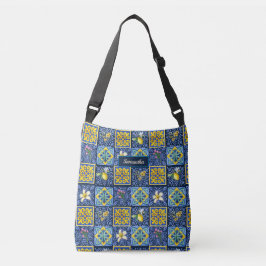 Chic Blue teal Sicilian citrus Mediterranean Axelväska