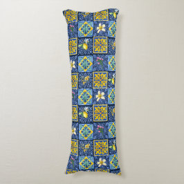 Chic Blue teal Sicilian citrus Mediterranean Kroppskudde
