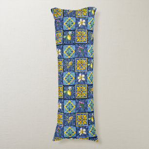 Chic Blue teal Sicilian citrus Mediterranean Kroppskudde