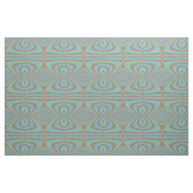 Chic Blue Turcos Vintage Nouveau Deco Mönster Tyg (Fat Quarter)