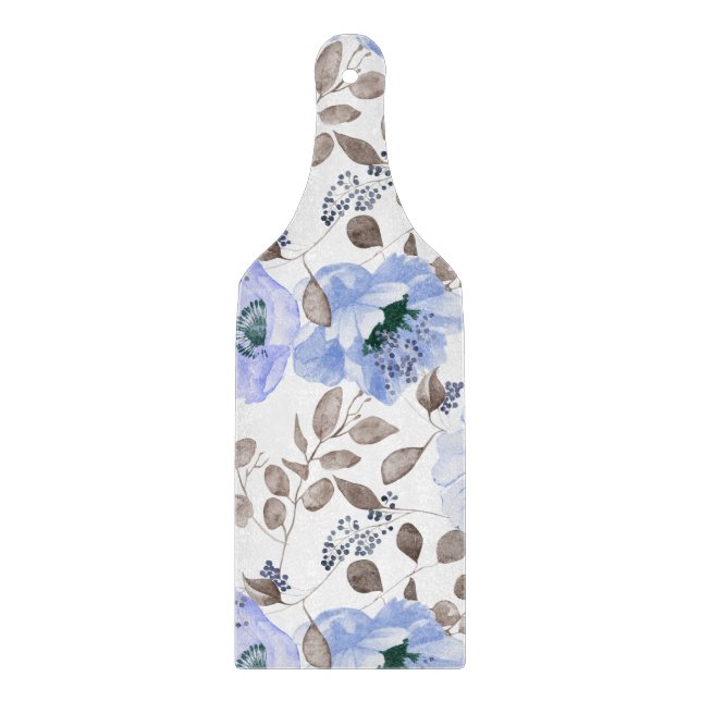 Chic Blue Watercolor Flowers Clearboard (Framsidan)