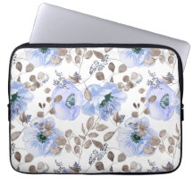 Chic Blue Watercolor Flowers