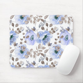 Chic Blue Watercolor Flowers Musmatta