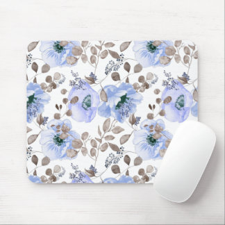 Chic Blue Watercolor Flowers Musmatta