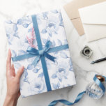 Chic Blue White Blommigt Möhippa Bröllop Presentpapper<br><div class="desc">Chic Blue White Blommigt möhippa bröllop</div>