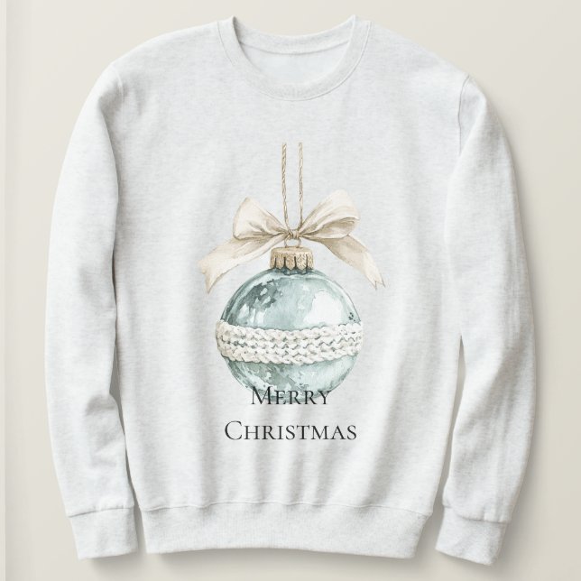 Chic Blue White Bow Ornament T Shirt (Design framsida)