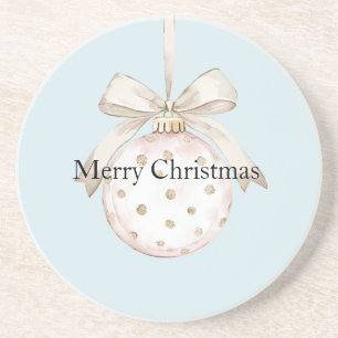 Chic Blue White Dots Bow Ornament jul Underlägg