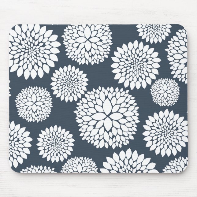 Chic Blue White Flowers Musmatta (Framsidan)