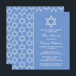 Chic Blue & White Jewish Star of David Pub Mitzvah Inbjudningar<br><div class="desc">Dessa inbjudningar kan anpassas för alla judiska heligor, inklusive Pub Mitzvah, Bat mitzvah, bekräftelse, Bröllop etc. Lägg till anpassningsbarnas ordalydelse genom att använda avsnittet "Redigera den här designmallen" eller klicka på den blå "Anpassa den" om du vill ändra teckensnittet stil och färg eller lägga till ett foto eller extra på...</div>