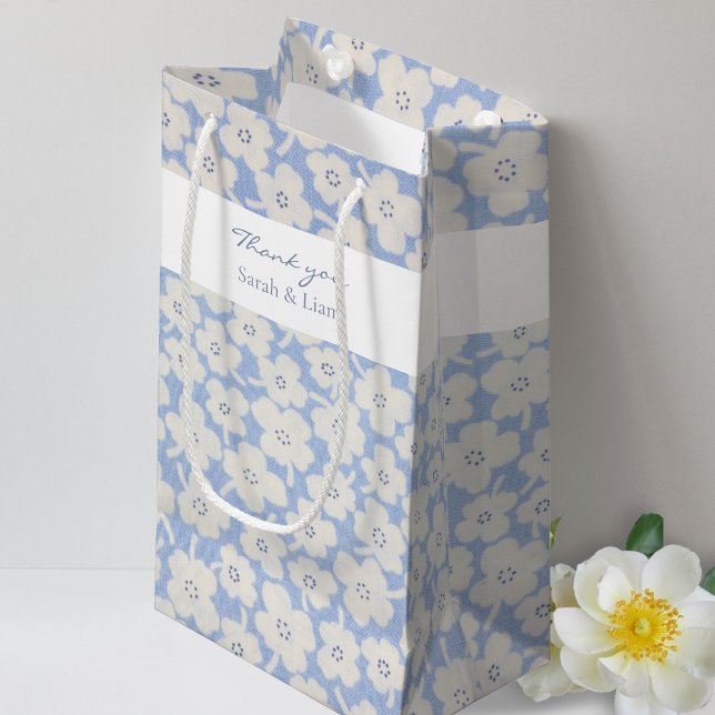 Chic Blue & White Petit Fleur Pappersservett (Skapare uppladdad)