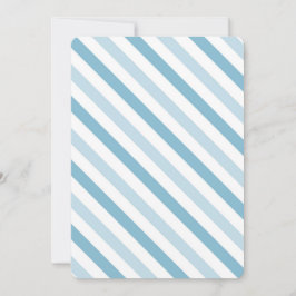 Chic Blue White Rand Baby Shower Inbjudningar