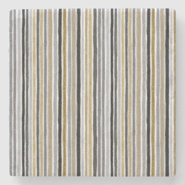 Chic Blue White Stripes Stenunderlägg (Framsidan)