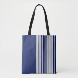 Chic Blue & White Tote Bag med svarta accenter Tygkasse