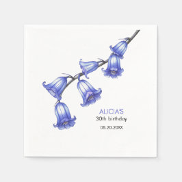 Chic Bluebell Flower Blommar Birthday Pappersservett