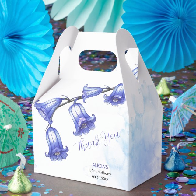 Chic Bluebell Flower Blommar Birthday Tack Presentaskar (Part)