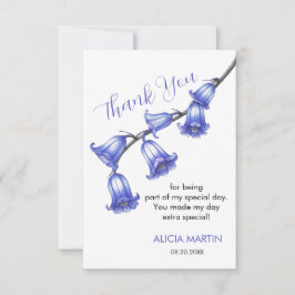 Chic Bluebell Flower Blommar Tack Kort