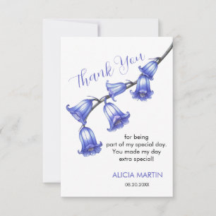 Chic Bluebell Flower Blommar Tack Kort
