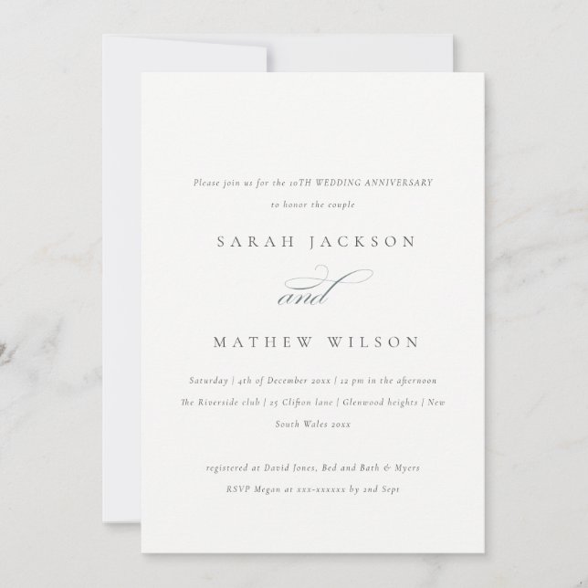 Chic Blush Paisley Typografi Alla Års Jubileum Inbjudningar (Framsida)